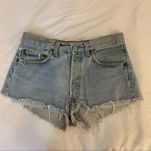 Levis Light Wash Cut Off Denim Shorts: UO Renewal